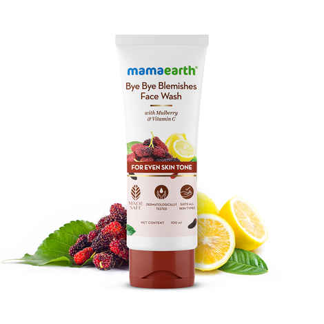 Buy Mamaearth Bye Bye Blemishes Face Wash with Mulberry and Vitamin C for Even Skin Tone - 100 ml - Purplle