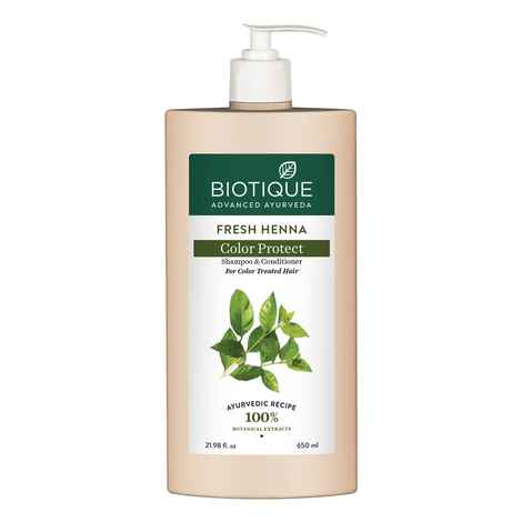 Buy Biotique Fresh Henna Colour Protect Shampoo with Conditioner 650ml - Purplle