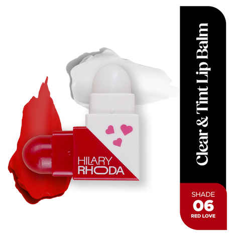Buy Hilary Rhoda Clear & Tint Lip Balm | Infused with Aloe Vera & Shea Butter | Hydrates & Nourishes Lips | 2 Sided Lip Balm | Glides on lips Smoothly -2.27 gm*2 (Red Love - Shade 06) - Purplle