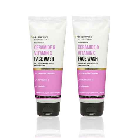 Buy Dr. Sheth's Ceramide & Vitamin C Face Wash (Pack of 2 × 100 gm) - Purplle