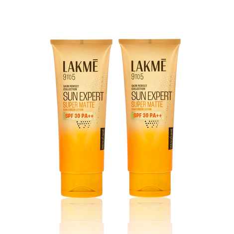 Buy Lakme Sun Expert Super Matte Lotion Sunscreen SPF 30 PA++ with Niacinamide & Vit E | 50 ml (Pack of 2) - Purplle