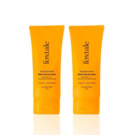 Buy Foxtale Glow Sunscreen SPF 50 PA++++ Lightweight with Vitamin C and Niacinamide 50 ml (Pack of 2) - Purplle