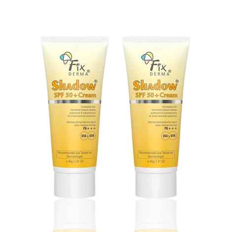 Buy Fixderma Shadow Skin Care Essentials | SPF 50+ PA+++ Cream Sunscreen for Dry Skin | Broad Spectrum UVA & UVB Protection | Non Greasy & Water Resistant | For Women & Men | (40 gm + 40 gm) Pack of 2 - Purplle