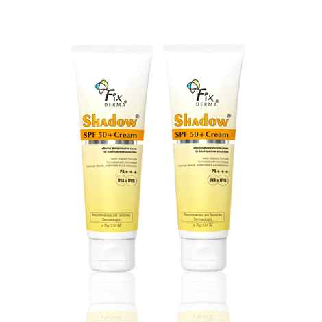 Buy Fixderma Shadow Daily Guard Pack | SPF 50+ Cream Sunscreen for Dry Skin | Broad Spectrum UVA & UVB Protection | Non Greasy & Water Resistant | For Body & Face | Unisex | (75 gm + 75 gm) Pack of 2 - Purplle
