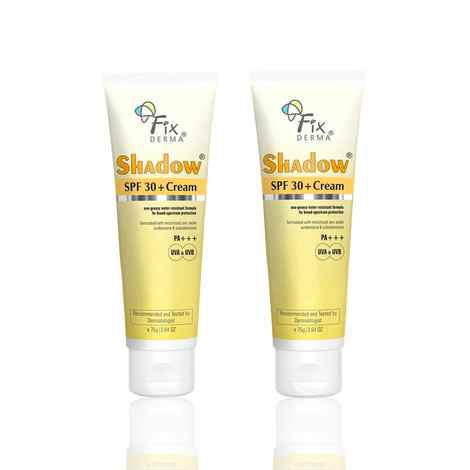 Buy Fixderma Shadow Moisture Guard Kit | SPF 30+ Cream Sunscreen for Dry Skin | Broad Spectrum UVA & UVB Protection | Non Greasy & Water Resistant | For Body & Face | For Women & Men | (75 gm + 75 gm) Pack of 2 - Purplle