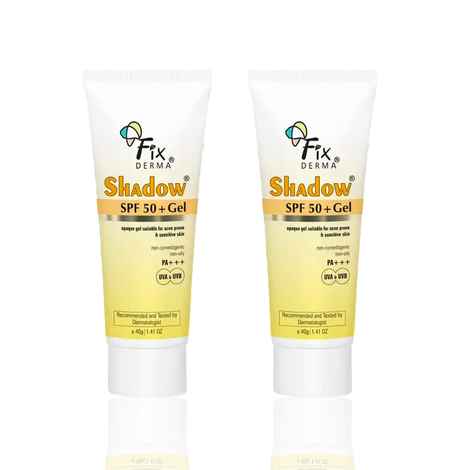 Buy Fixderma Shadow Sun Shield Combo | SPF 50+ PA+++ Gel Sunscreen for UVA & UVB Protection | Broad Spectrum, Non Greasy & Water Resistant | For Women & Men | (40 gm + 40 gm) Pack of 2 - Purplle
