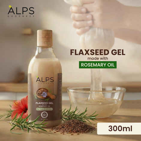 Buy Alps Goodness Flaxseed Gel with Rosemary Oil 300 ml | Hair Mask for Hair growth & Frizz| Face Gel | Curly Hair Gel - Purplle