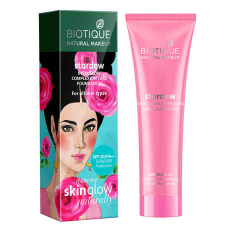 Buy Biotique Natural Makeup Stardew Insta Glow Foundation (Biscuit)(30 ml) - Purplle