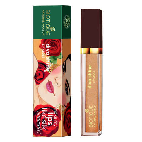 Buy Biotique Natural Makeup Diva Shine Lip Gloss (Pot Of Gold)(3 ml) - Purplle