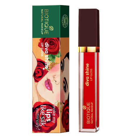 Buy Biotique Natural Makeup Diva Shine Lip Gloss (Paprika Madness)(3 ml) - Purplle