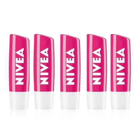 Buy NIVEA Lip Balm Fruity Watermelon Shine Pack Of 5(4.8 gm x 5 ) - Purplle