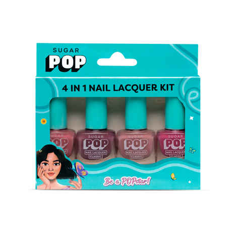 Buy SUGAR POP 4 in 1 Nail Lacquer Kit | Chip-resistant formula & Glossy Flinsh | Nail Polish Set - 01 Nude Nectar (5 ml x 4) - Purplle