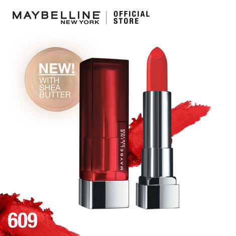 Buy Maybelline New York Matte Lipstick, Intense Colour, Keeps Lips Moisturised, 609 Dynamite Red, Color Sensational Creamy Matte Lipstick, 3.9 gm - Purplle