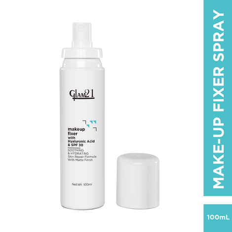Buy Glam 21 Make-up Fixer Spray - Keeps Makeup Intact with a Sparkly Texture | Lightweight & Long-lasting with Hyaluronic Acid & SPF 30 | Flawless Look | Dermatologically Tested 100 ml - Purplle