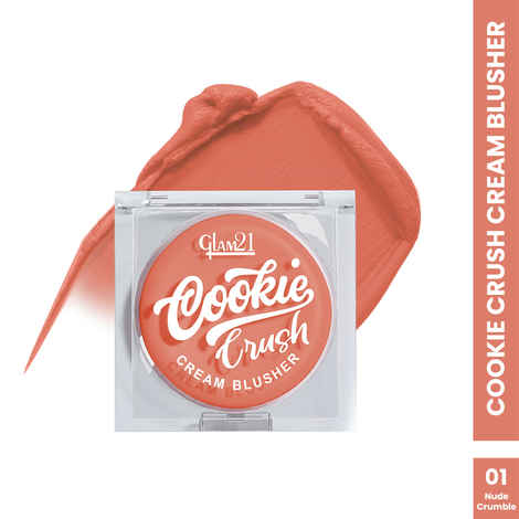Buy Glam 21 Cookie Crush Cream Blusher | Matte Finish | Lightweight & Long Lasting | Highly Pigmented & Easily Blendable | With Goji Berry & Mango Seed Extracts | All Skin Type | 5 gm Nude Crumble - Purplle