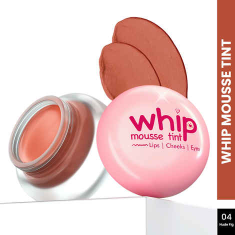 Buy Glam 21 Whip Mousse Tint 3-in-1 Lip, Cheeks & Eyes | Infused with Vitamin E, Jojoba Oil & Shea Butter | Waterproof & Long Stay | Travel-Friendly & Highly Pigmented | 4 gm Nude Fig-04 - Purplle