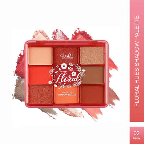 Buy Glam 21 Floral Hues 9 In 1 Eyeshadow Palette | Highly Pigmented | Easy To Carry | Super-Blendable | Mix of Matte and Shimmers Smudge-Proof 7.2 gm | 02- Daisy - Purplle