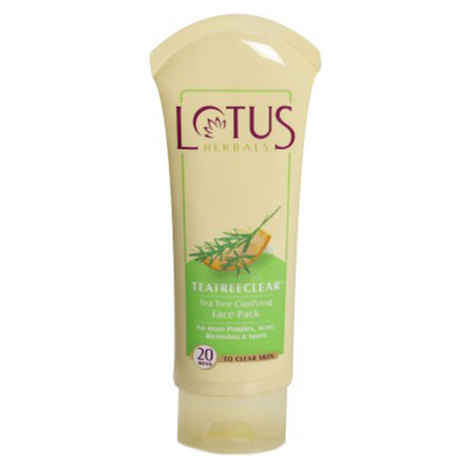 Buy Lotus Herbals Teatreeclear Tea Tree Clarifying Face Pack | Reduces Pimples, Acne, Blemishes & Spots | 120g - Purplle
