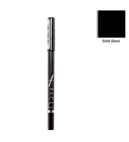 Buy FACES CANADA Ultime Pro Longwear Eye Pencil - Solid Black 02, 1.2 g | 8 Hr Long Stay | Smooth One Stroke Application | Intense Color Pay Off | Soft Blendable Formula | Smudge Proof | Water Proof - Purplle
