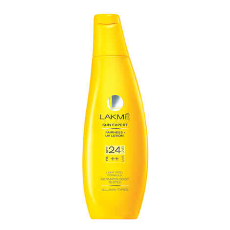 Buy Lakme Sun Expert SPF 24 PA ++ UVA Fairness + UV Lotion (120 ml) - Purplle