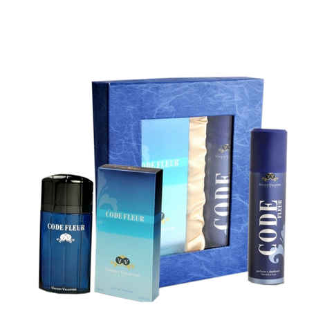 Buy Vincent Valentine Code Fleur EDT (100 ml) + Deo (160 ml) Gift Set - Purplle