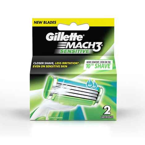 Buy Gillette Mach3 Sensitive 2 Cartridges - Purplle
