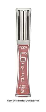 Buy L'Oreal Paris Glam Shine Lip Gloss 6H Hold On Rose 105 - Purplle