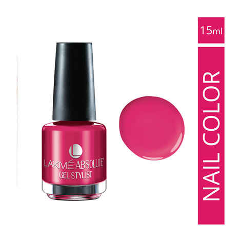 Buy Lakme Absolute Gel Stylist Nail Colour Pink Burst (15 ml) - Purplle