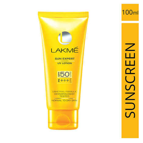 Buy Lakme Sun Expert Super Matte Lotion Sunscreen SPF 50 PA+++ with Niacinamide & Vit C | Broad spectrum UVA/B protection | Blue light protection | No White Cast | for all dry, normal skin| Lightweight, Non Sticky |100ml - Purplle
