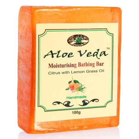 Buy Aloe Veda Moisturising Bathing Bar Citrus with Lemongrass Oil 100 g - Purplle