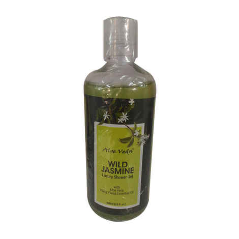 Aloe Veda Wild Jasmine Luxury Shower Gel with Aloe Vera Ylang Ylang Essential Oil 300 ml