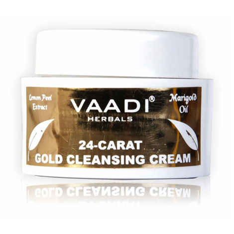 Buy Vaadi Herbals 24 Carat Gold Cleansing Cream Marigold Oil & Wheatgerm Oil (15 g) - Purplle