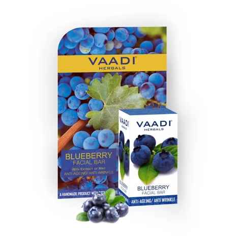 Buy Vaadi Herbals Blueberry Facial Bar with Extract of Mint (25 g) - Purplle