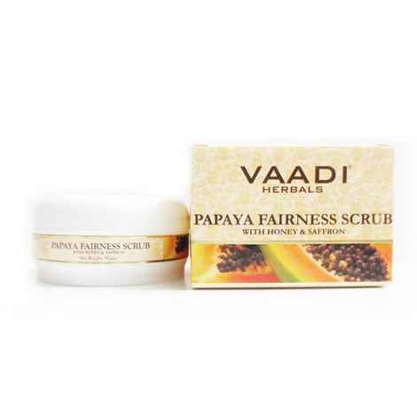 Buy Vaadi Herbals Papaya Fairness Scrub Gel with Honey & Saffron (90 g) - Purplle
