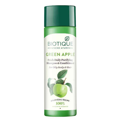 Buy Biotique Green Apple Fresh Daily Purifying Shampoo & Conditioner (120 ml) - Purplle