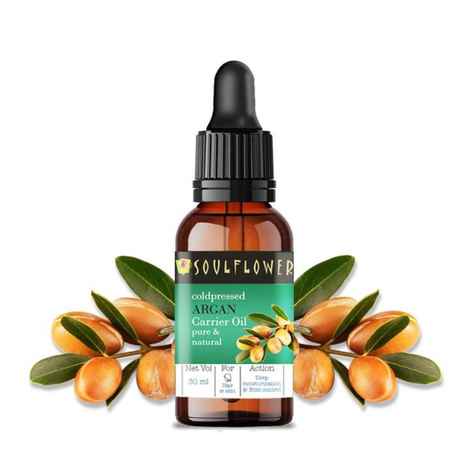 Buy Soulflower Coldpressed Argan carrier Oil for strong hair & glowing skin, 100% Pure and Natural, Traditional Handmade, 30 ml - Purplle