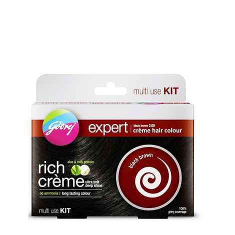 Buy Godrej Expert Rich Creme Hair Colour Black Brown (3.00) - Multi Use Kit - Purplle