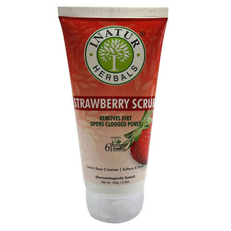 Buy Inatur Strawberry Scrub (150 g) - Purplle