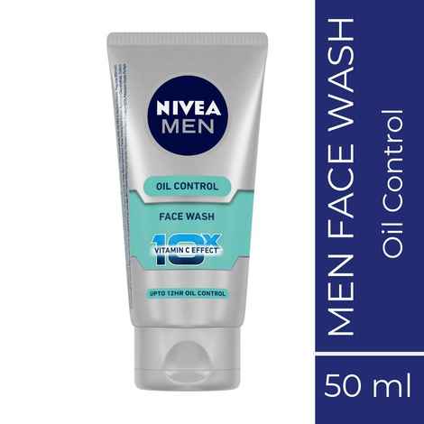 Buy Nivea MEN Face Wash, Oil Control, 10x Vitamin C (50 ml) - Purplle