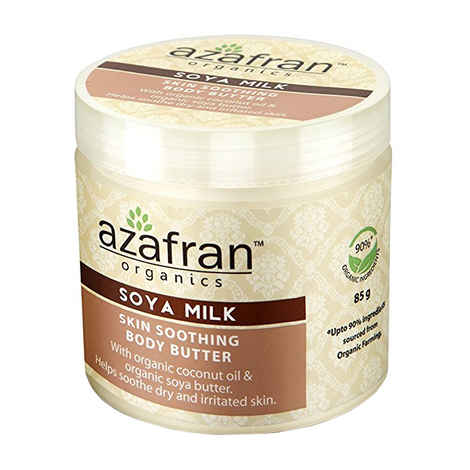 Buy Azafran Organics Soya Milk Skin Soothing Body Butter (85 g) - Purplle