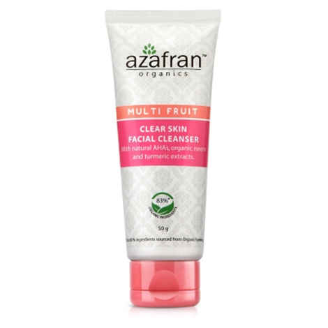 Buy Azafran Organics Multi Fruit Clear Skin Facial Cleanser (50 g) - Purplle