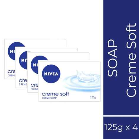 Buy NIVEA Soap, Creme Soft, 125g (4 Pieces) - Purplle