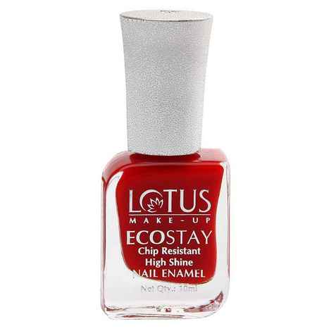 Buy Lotus Make-Up Ecostay Nail Enamel Hot Crimson | Easy to Apply | Glossy Finish | 10ml - Purplle