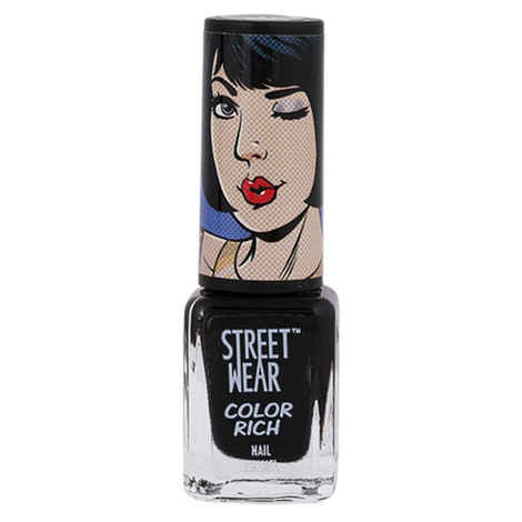 Buy Streetwear Color Rich Nail Enamel - Black Magic (5 ml) - Purplle
