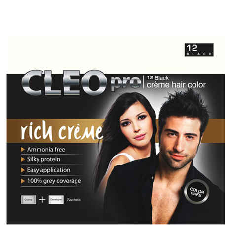Buy Cleo Pro Rich Cream Hair Color Black (12) (40 ml) - Purplle