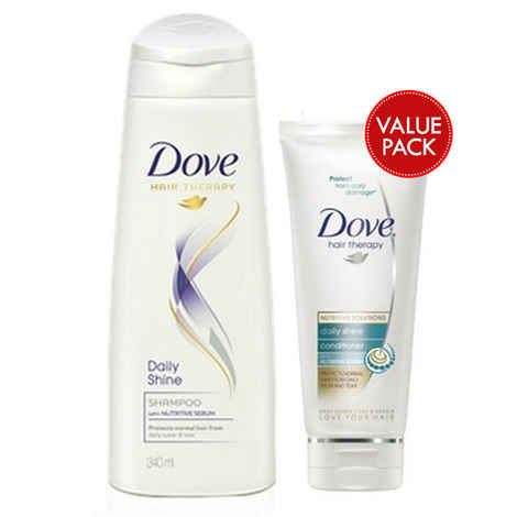 Buy Dove Hair Therapy Daily Shine Shampoo 180ml +Free Dove Conditioner - Purplle