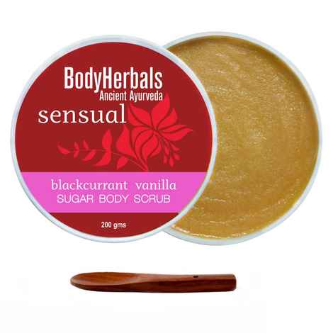 Buy BodyHerbals Ancient Ayurveda Blackcurrant Vanilla Sugar Body Scrub (200 g) - Purplle