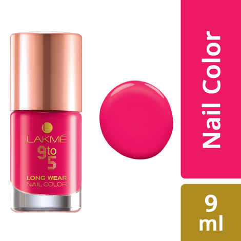 Buy Lakme 9 To 5 Long Wear Nail Color Pink Blast (9 ml) - Purplle
