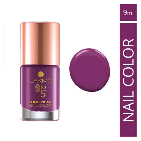 Buy Lakme 9 To 5 Long Wear Nail Color Purple Depth (9 ml) - Purplle