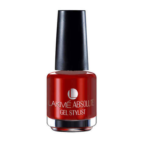 Buy Lakme Absolute Gel Stylist Nail Color Red Lush (15 ml) - Purplle